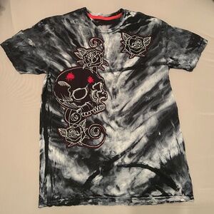 Affliction Men's T-Shirt Signature Series Gill Montie, Red Label Premium, Size M